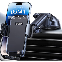 Blukar Car Phone Holder, Adjustable Car Phone Mount 360 Rotation for Dashboard/Windscreen, Upgraded Strong Suction