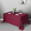Burgundy polyester rectangle tablecloth 90 x 132 inches 1