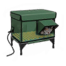 (L) Outdoor Heated Cat House Winter Weatherproof Feral Cat Shelter with Heating Pad Large