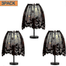 Halloween Lampshade, Decoration, Black Lace, Spider Web, Lampshade, Mattress Topper, Party Scarf, Home Decor, 20.8 X 152.4 Cm, 3 Pieces Soekavia
