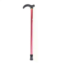(Red) Adjustable Walking Stick 2 Section Stable Anti-Skid Crutch Old Man Hiking Cane Hiking Stick Crutch Elderly Metal Walking Stick