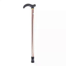 (Coffee) Adjustable Walking Stick 2 Section Stable Anti-Skid Crutch Old Man Hiking Cane Hiking Stick Crutch Elderly Metal Walking Stick