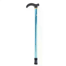 (Blue) Adjustable Walking Stick 2 Section Stable Anti-Skid Crutch Old Man Hiking Cane Hiking Stick Crutch Elderly Metal Walking Stick
