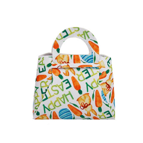(E) Children's Gift Bag Unique Creative Durable Multicolor Felt Cloth Multipurpose 12 X 13cm Easter Handbag