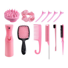Hair Styling Comb Set with Rat Tail Brush & Smooth Black Brush, Professional Barber Styling Tools Kit 12pcs