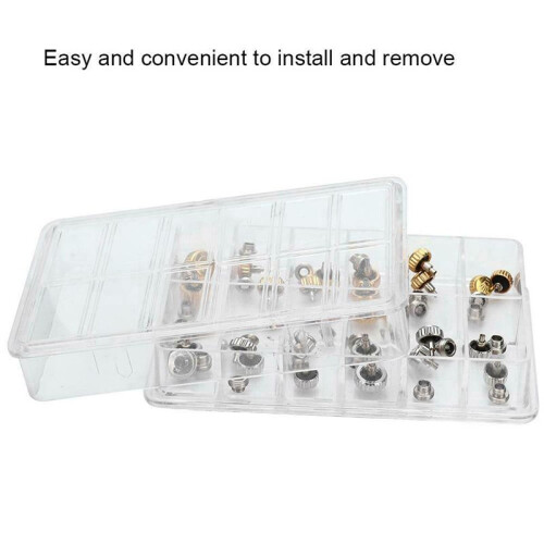 192PCS Watch Crowns Watch Waterproof Replacement Assorted Repair Tools with Box 1