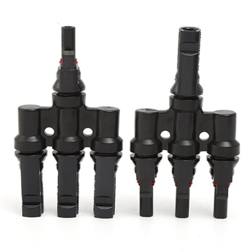 4X Photovoltaic Connector T-Type Four-Way One-Point Four-Way Conversion Connector Solar Panel Assembly Parallel Plug 2