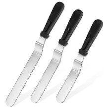 Icing Spatulas, Offset Spatulas Set with 6", 8", 10" Blade, Stainless Steel Angled Cake Decorating Icing Spatulas Set of 3