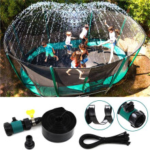 (Blue) Trampoline Sprinkler Outdoor Garden Cooling Kids Water Toy Lawn Play Equipment Summer Fun Trampoline Accessories-10m
