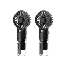 Handsprühventilator, Tragbar, Wiederaufladbar, Handventilator, Sprühbefeuchtung, Handventilator, Kleiner Ventilator, Schwarz