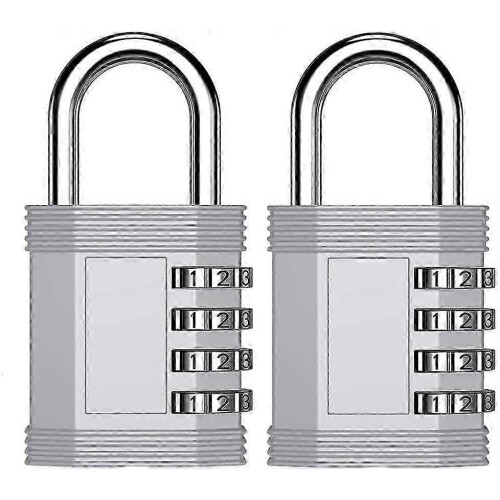 (Silver) 2 Pcs of Digital Combination Padlocks