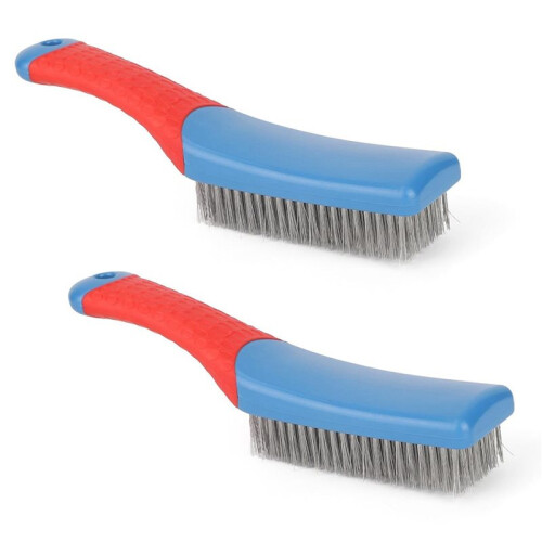 4-Pack Heavy Duty Stainless Steel Wire Brushes for Efficient Cleaning and Rust Removal 1