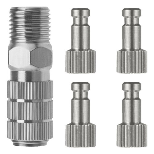 2X Kit de Conector Adaptador de Liberação Rápida para Aerógrafo com 4 Conexões Macho 1/8 Polegadas Macho para Badger-Aerógrafo 1