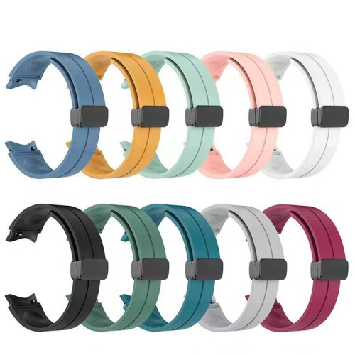 (Blue) Silicone Magnetic Replacement Silicone Strap For Samsung Galaxy Watch5 pro 1