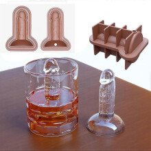 (Red) (Brown) 2pcs Spoof Ice Cube Mold, Adult Prank Ice Cube Mold, Silicone Ice Cube Mold Novelty Party Ice Cubes Maker