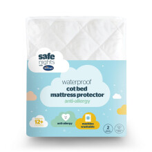 Silentnight Safe Nights Cot Bed Waterproof Mattress Protector 140 x 70 cm - Quil