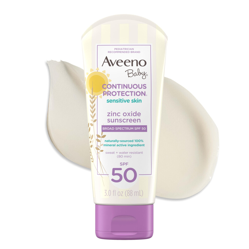 Photos - Sun Skin Care Aveeno Continuous Protection Baby Spf#50 3 Ounce Sensitive Skin (88ml)