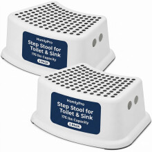 HomlyPro 2 Pack Toddler Step Stool for Toilet & Sink, Grey, 176 lbs Capacity, No