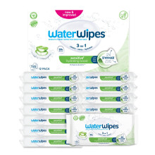 WaterWipes Sensitive+ Hydrating Boost Wipes, 720 Count (12 Packs), 3-In-1 Cleans