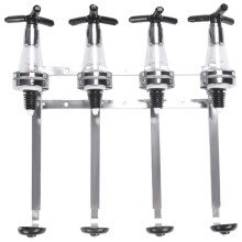 4 Bouteille Stand Optic Dispenser Boissons Wine Spirits Barre en acier Butler Wall Mounted