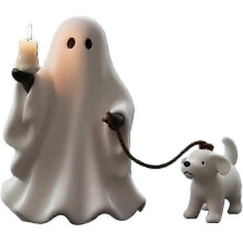 Halloween Ghost Dog Statue, Ghost Walking Dog Decor, Porch or Garden, Indoor Outdoor Decor, Halloween Decorations