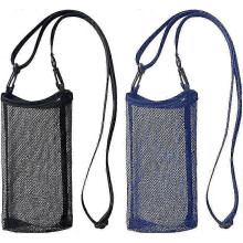 Water Bottle Cage Water Bottle Cage with Adjustable Straps, Water Bottle Mesh Bag for Sports Gym Hiking Jogging Walking