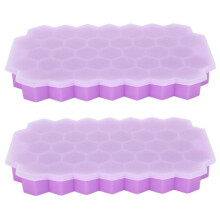 ZPSHYD Silicone Ice Cube Molds, 2 Pack 37 Compartments Food Grade Silicone Ice Cube Ice Cube Molds for Summer Home Kitchen Fridge, Purple