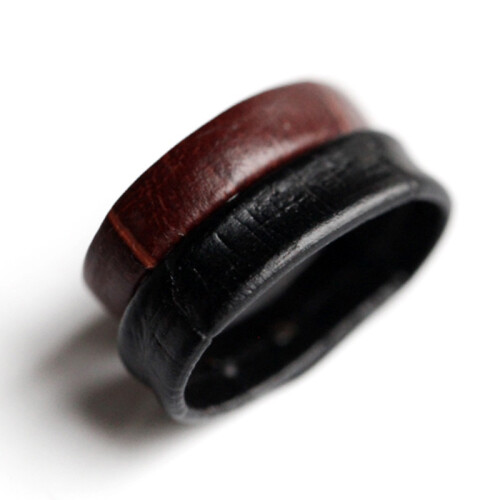 (Brown, 24mm) 3Pcs Leather strap retaining ring loop hoop keeper black brown straps buckle 1