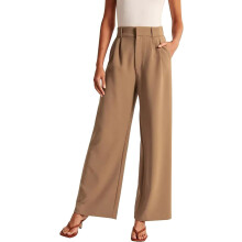 Damen-Palazzo-Hose mit weitem Bein, hohem Bund und lockerer Passform