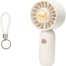 Portable Mini USB Handheld Fan with 3 Speeds, Pocket Desk Fan with Buckle for Travel and Office (White)