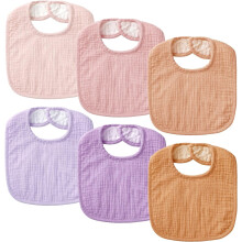 Muslinhaklappar i mjuk bomull, unisex, 6-pack