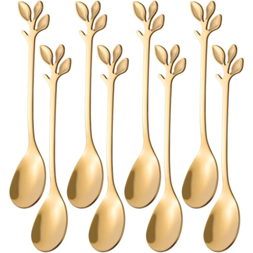 Colher de café expresso em aço inoxidável, 12 cm (4,7 polegadas), pacote com 8 unidades.