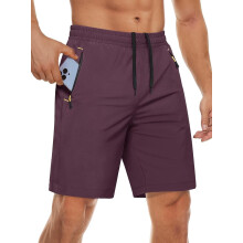 Pantaloncini sportivi da uomo ad asciugatura rapida, lunghezza 9 pollici, con 3 tasche