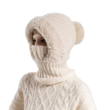 Pletená sada čepice Beanie se šálou a maskou pro ženy, 3dílná