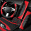 Conjunto de acessórios para carro vermelho: capa para volante e capa para console. 1