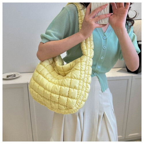 Bolsa de ombro feminina acolchoada grande