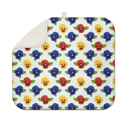 Στρώμα στεγνώματος πιάτων κουζίνας με floral εκτύπωση από μικροΐνες 16x18 ίντσες