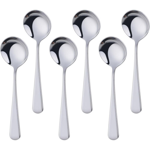 Suppenlöffel aus Edelstahl, 16 cm, 6er-Pack