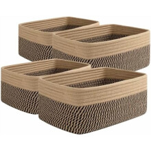 Zwarte en gele opbergmanden 13x8,7x5,1 inch (4 stuks)