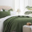 Olive Green Queen Quilt Set Lightweight Comforter with 2 1
