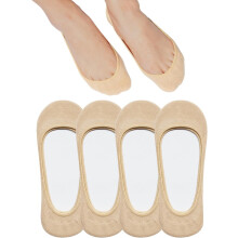 Damen-Sneakersocken, rutschfest, ultraniedrig geschnitten, 4er-Pack, Größen 5-8