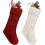 Meias de Natal personalizadas em tricô trançado, 45,7 cm (18 polegadas), 2 unidades. 1