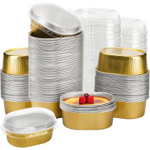Mini aluminum baking cups with lids 2 oz 100-pack