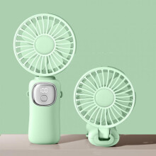 maxiaoxia Jiletang Folding Digital Display Handheld Fan Desktop Small Fan USB Charging Summer Artifact Fan for Home Office Travel etc
