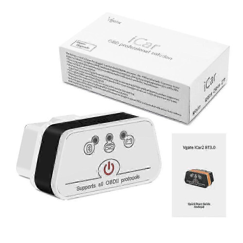(White) Vgate iCar2 Bluetooth Version OBD2 Code Reader iCar2 OBDII For Android Windows