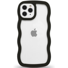 Priehľadné puzdro na iPhone 15 s vlnitým okrajom, ružové, nárazuvzdorné, TPU, nárazník
