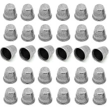 30PCs Silver Toned Vintage DIY Crafts Metal Sewing Thimbles, Sewing Thimble (Size (Approx):19mm x 18mm)