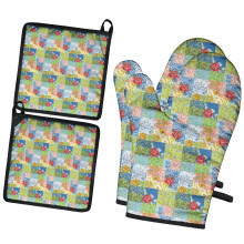 Juego de 2 manoplas de cocina Pioneer Flower Floral (7,7" x 12")