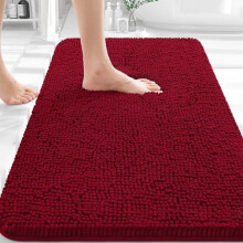Badrumsmatta Chenille 91x61 cm röd