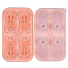 (Pink) (Pink) Bulldog Ice Cube Tray Bulldog Shaped Ice Cube Mold Silicone Ice Cube Tray